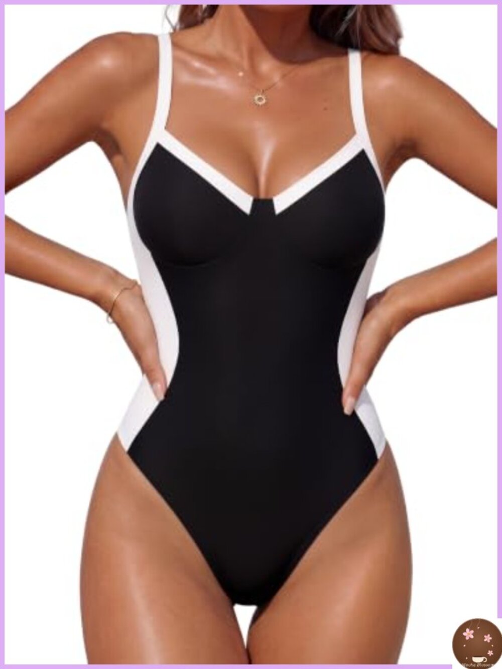 Tummy Control One Piece Swimsuit Crisscross Back Bathing Suit